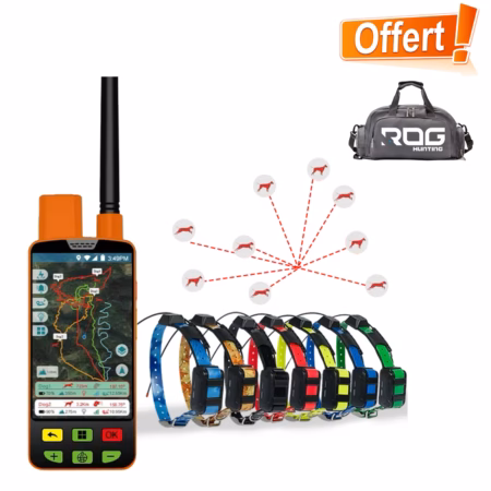 PACK GPS ESEEK 4G VHF – CENTRALE + 7 COLLIERS + SAC ROG HUNTING OFFERT
